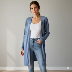 Intimately Free People Sky Blue Ribbed Duster Cardigan | Size Small